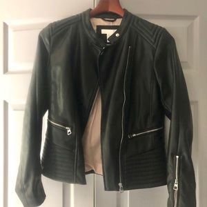 H&M black faux leather jacket NWT